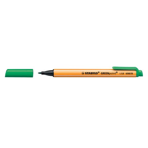 Penna con punta in fibra Stabilo GREENpoint 0,8 mm verde 6088/36
